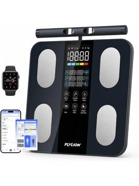Smart Body Weight Scale with BMI, Body Fat & Muscle Mass - Sleek Black Design